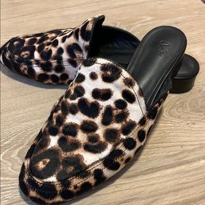 Joie Mohair Leopard Delaney Mules